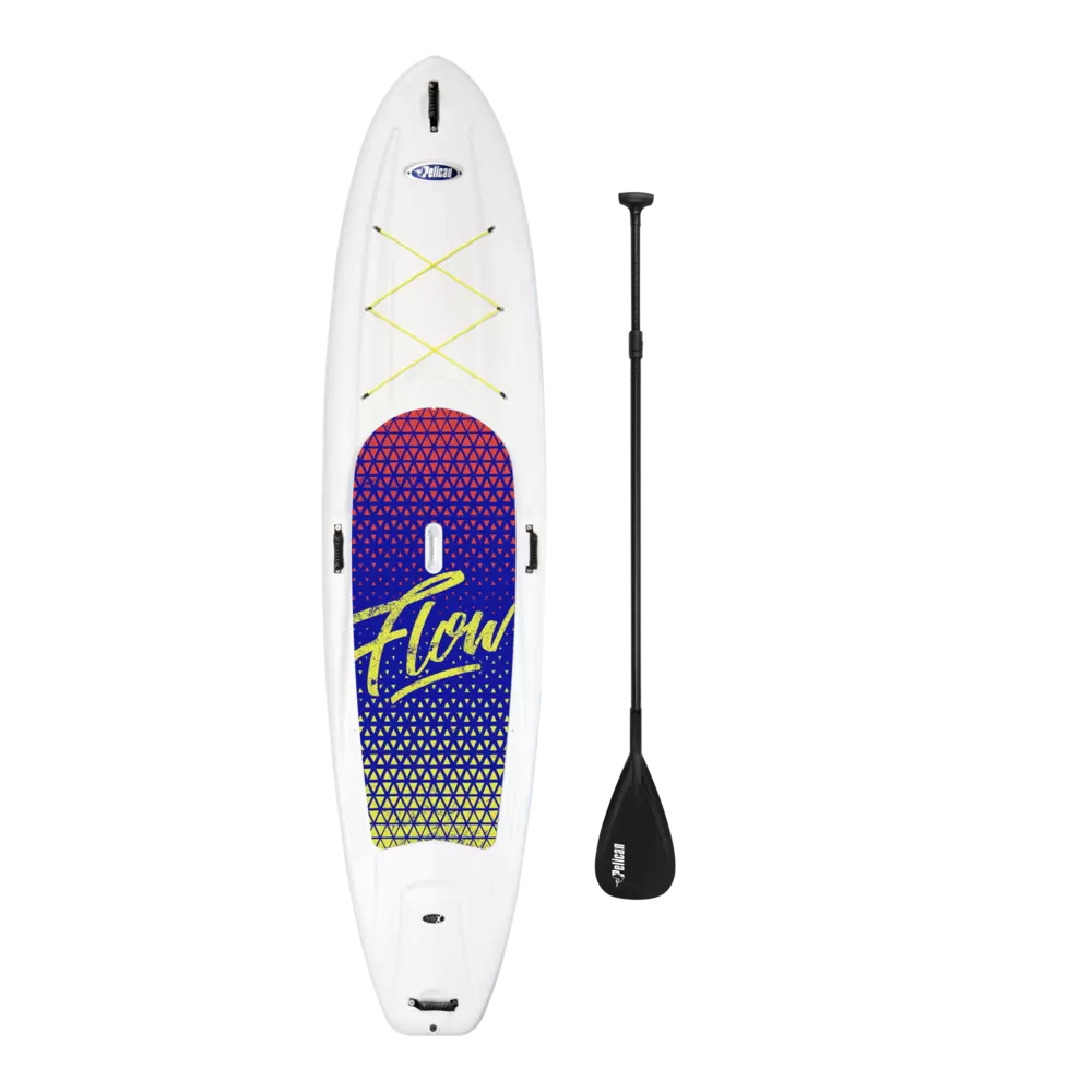 PELICAN - Flow 116 Recreational Paddle Board with Paddle - White - FAA11P209-W - TOP