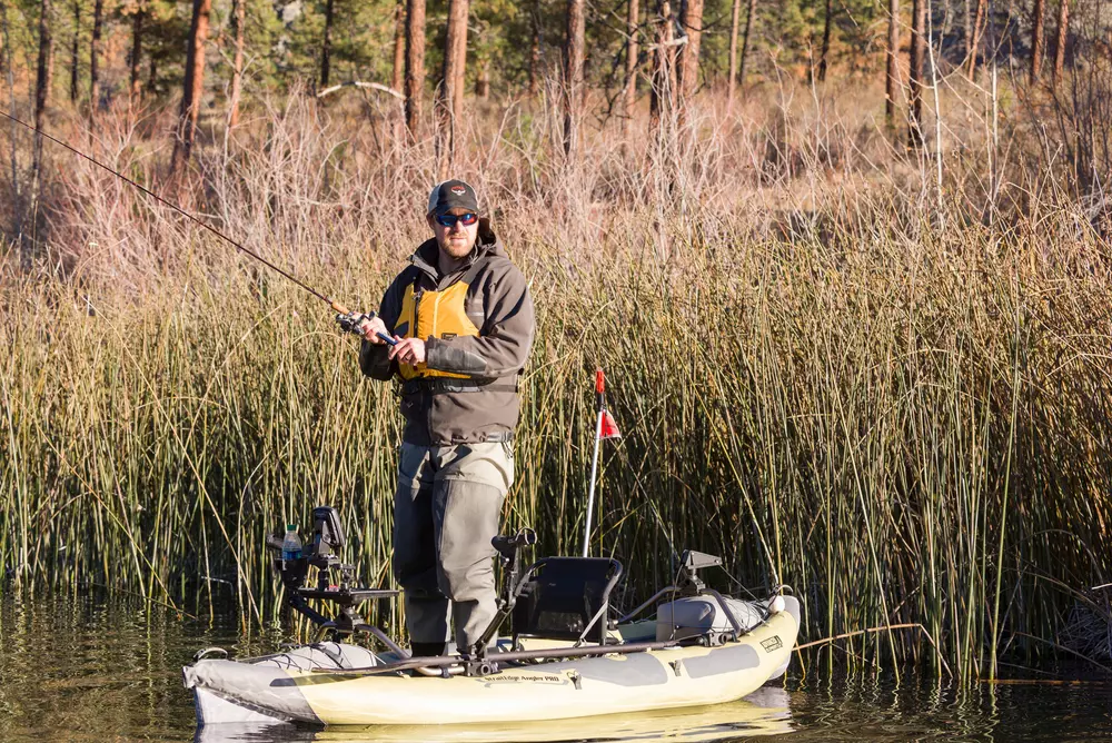 ADVANCED ELEMENTS - StraitEdge™ Angler Pro Kayak with Pump - Black - AE1055-P - LIFE STYLE 3