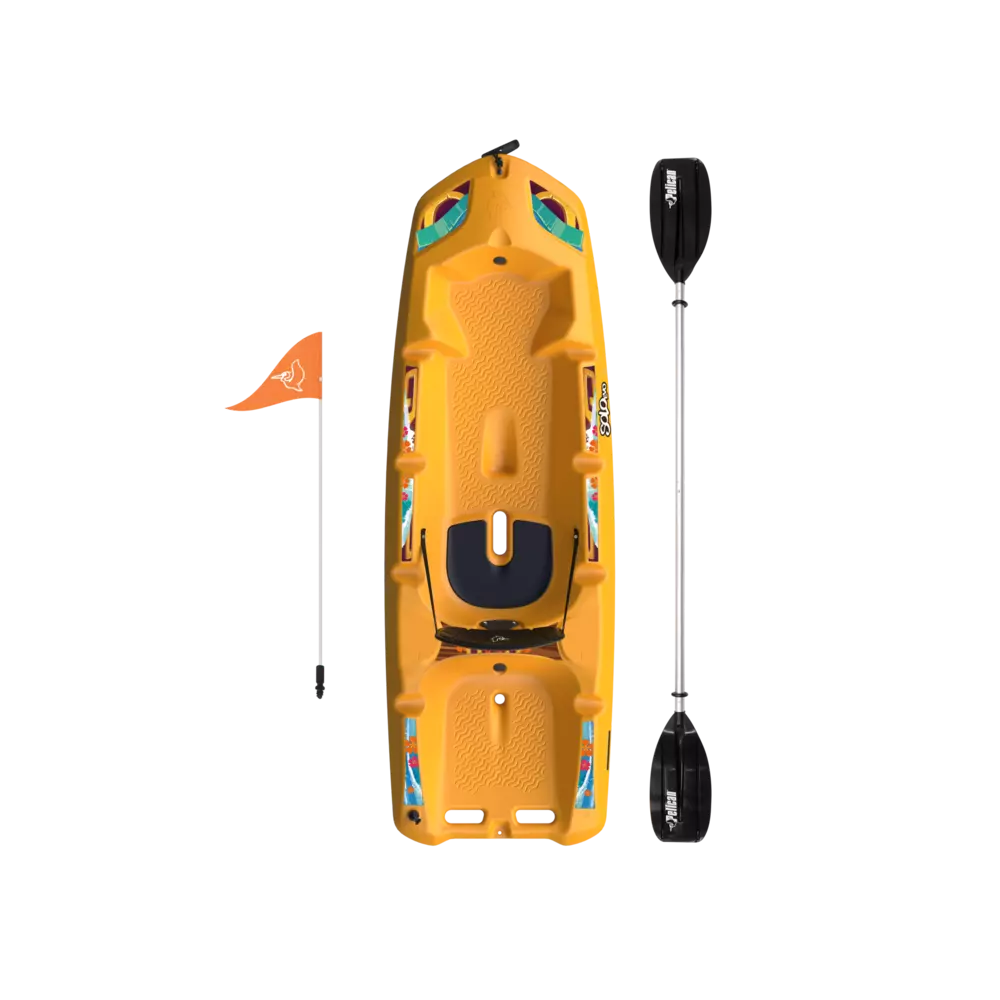PELICAN - SOLO EVO DLX Kids Kayak with Paddle and Decals - Orange - MJS06P705-00 - TOP 
