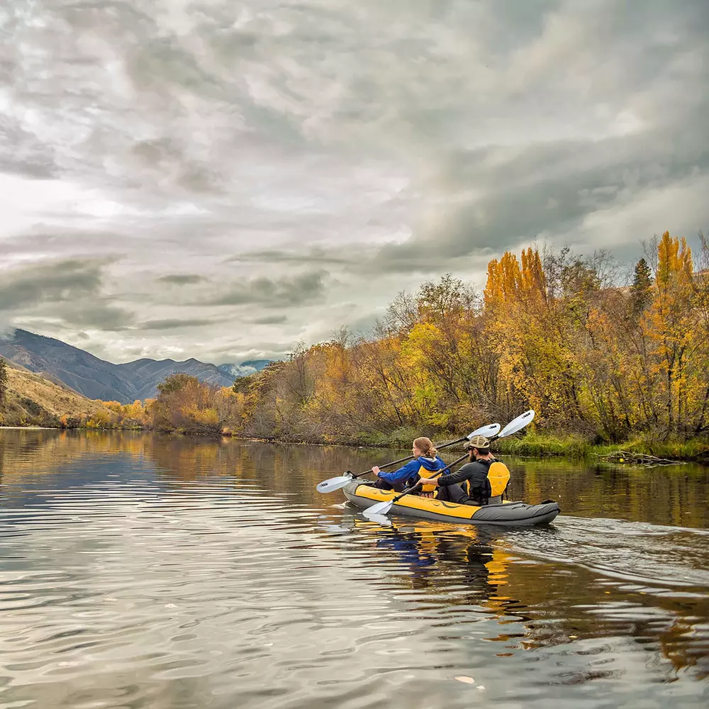 PELICAN - Adventure Voyage 2 Inflatable Kayak with Pump - Yellow - AE6023-PP - LIFE STYLE 1