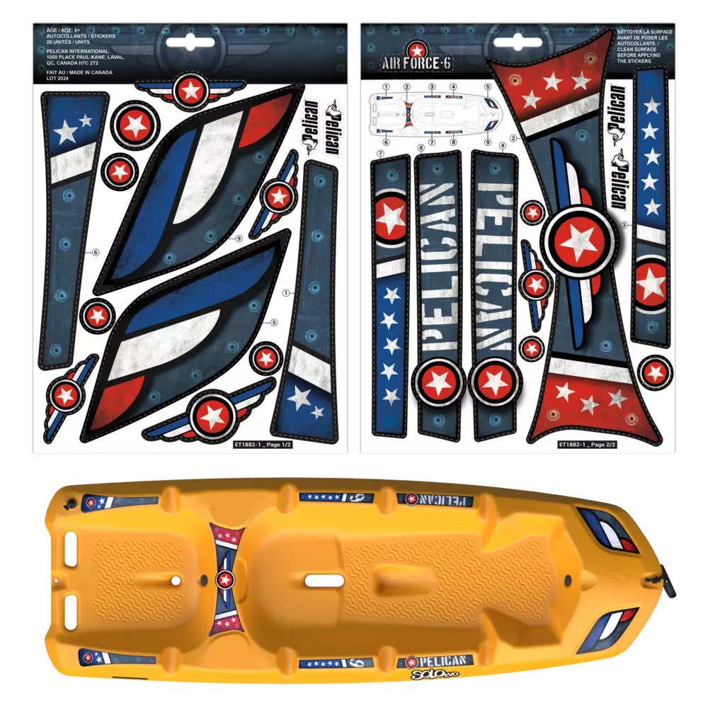 PELICAN - Air Force-6 Decals for Solo Evo Kids Kayak -  - PS3186-00 - ISO 