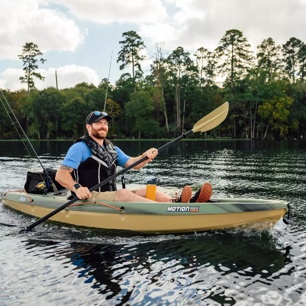 PELICAN - Pagaie de kayak de pêche Poseidon Angler de 250 cm (98,4 po) - Brown - PS1351-00 - LIFE STYLE 1