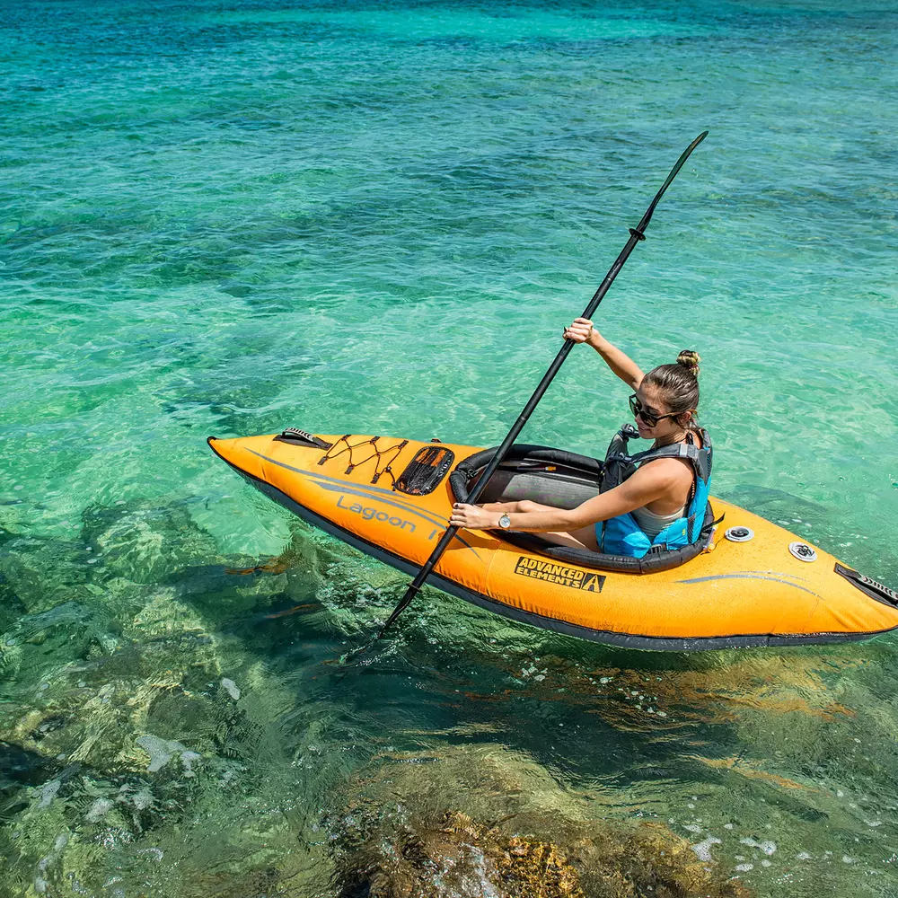 ADVANCED ELEMENTS - Lagoon1™ Recreational Kayak Without Pump - Orange - AE1031-O - LIFE STYLE 2