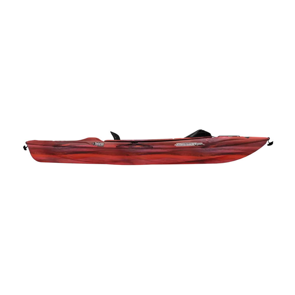 PELICAN - Mission 100 Kayak with Paddle - Red - KAP10P404 - SIDE