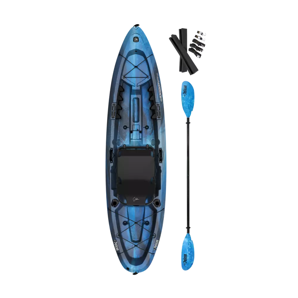 PELICAN - Axiom 100XP Fishing Kayak with Paddle - Grey - MGF10P303-00 - TOP