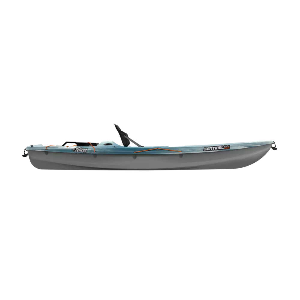 PELICAN - Sentinel 100X Angler Fishing Kayak - Grey - MBL10P205-00 - SIDE