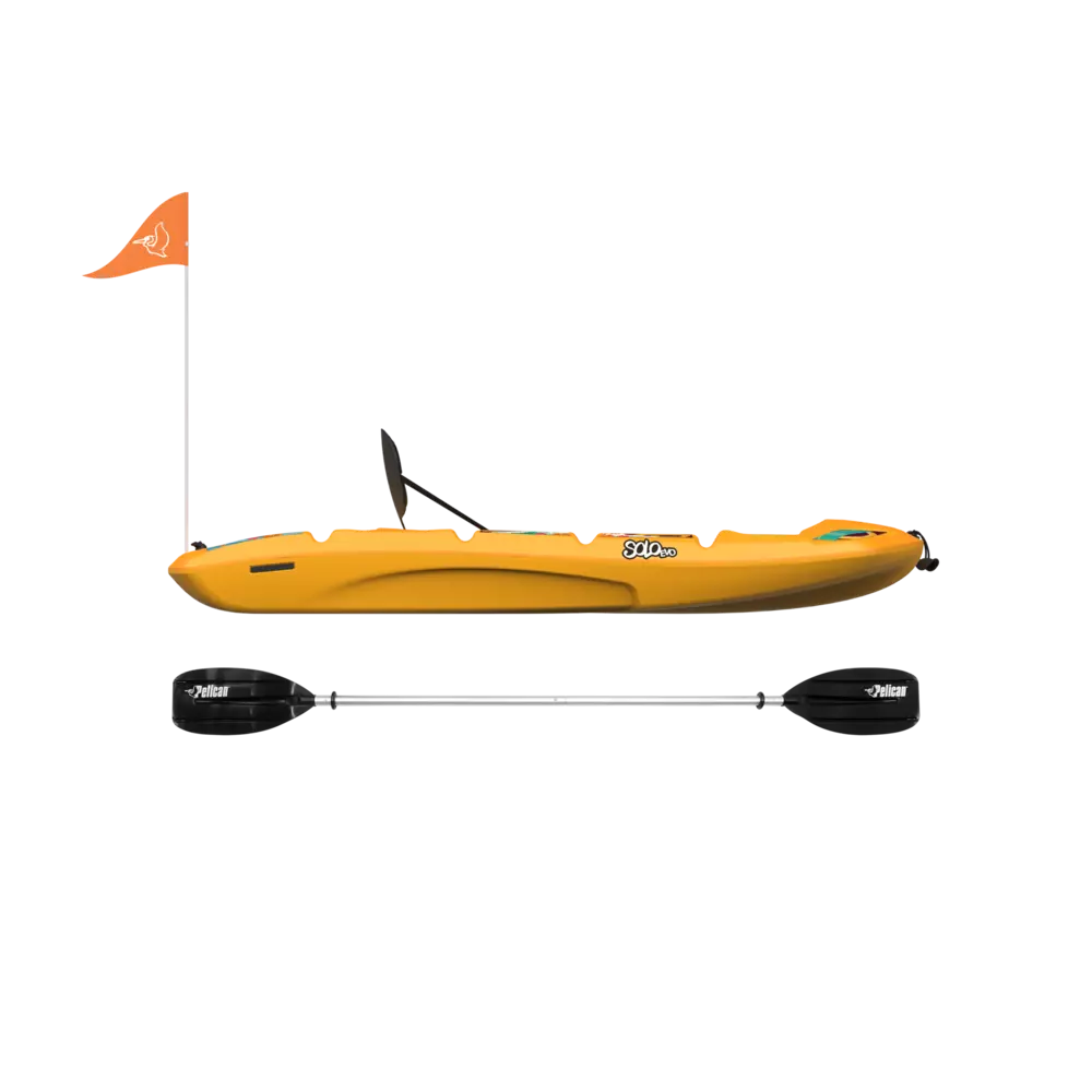 PELICAN - SOLO EVO DLX Kids Kayak with Paddle and Decals - Orange - MJS06P705-00 - SIDE