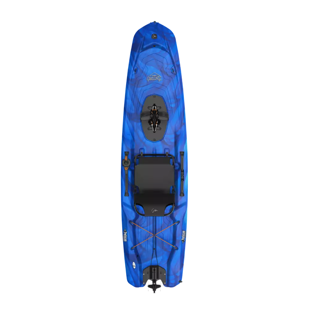 PELICAN - Getaway 110 HDII Recreational Pedal Kayak - Blue - MHP10P101-00 - TOP