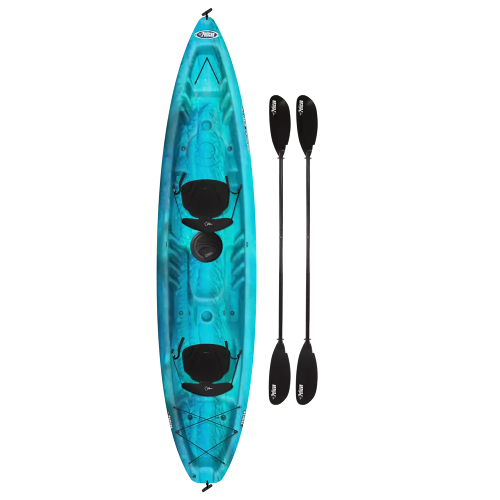 PELICAN - RUSTLER 130T Tandem Recreational Kayak with Paddle - White - KUF13P102-00 - TOP