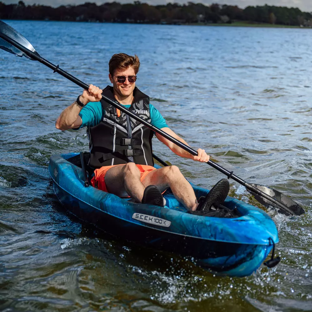 PELICAN - SEEK 100X Recreational Kayak - Grey - MKL10P205-00 - LIFE STYLE 1