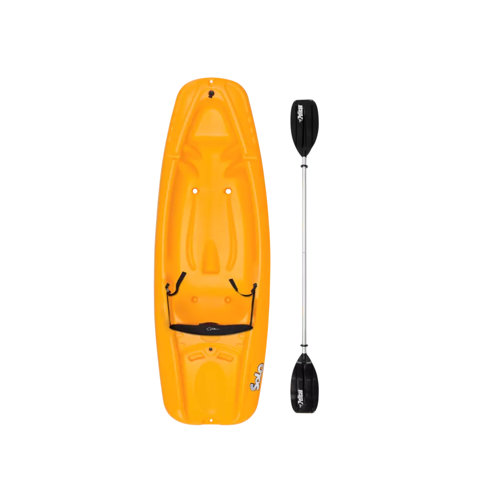 PELICAN - Solo Kids Kayak with Paddle/Flag/Backrest - Orange - KOS06P502-00 - TOP