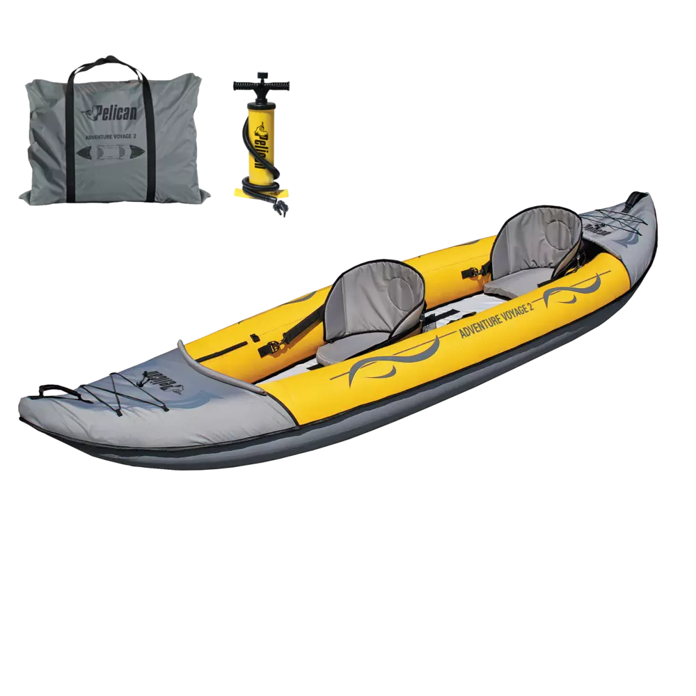 PELICAN - Adventure Voyage 2 Inflatable Kayak with Pump - Yellow - AE6023-PP - ISO 