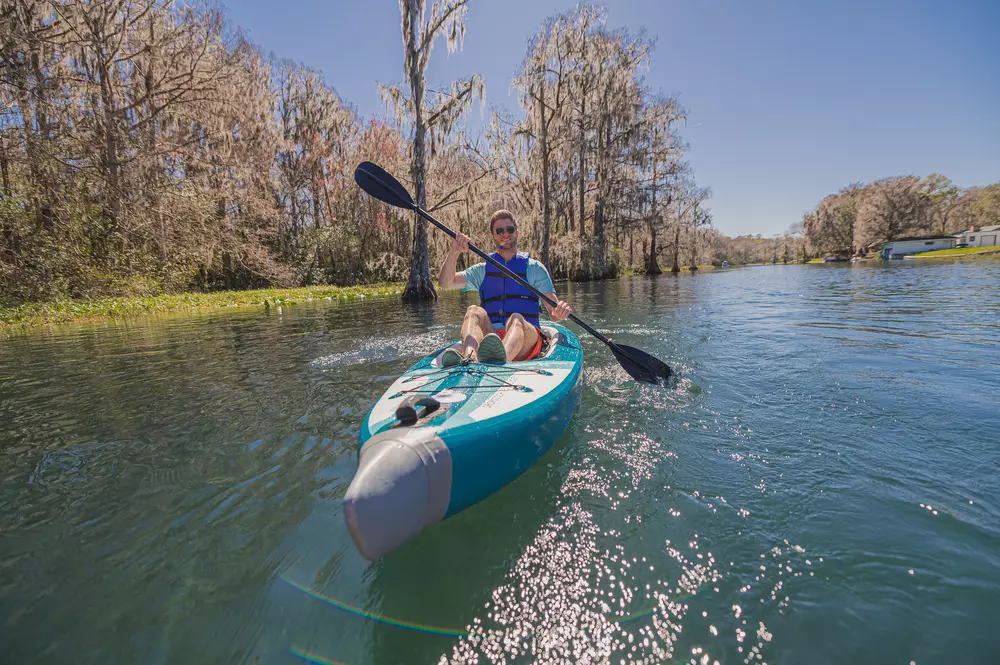 ADVANCED ELEMENTS - AirVolution™ Sport Recreational Kayak with Pump - Blue - AE3028-B - LIFE STYLE 2