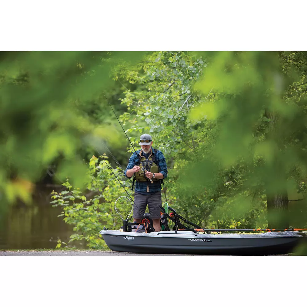 PELICAN - Catch 100 Fishing Kayak - Grey - KRP10P108 - LIFE STYLE 1