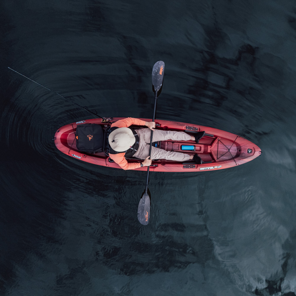 PELICAN - Sentinel 100XP Angler Fishing Kayak - Red - MGL10P105-00 - LIFE STYLE 2