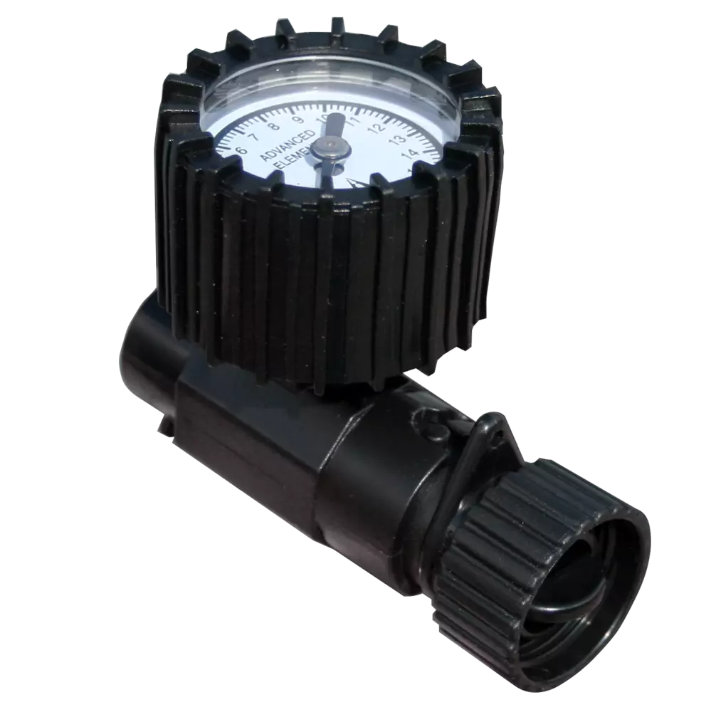 ADVANCED ELEMENTS - Inline Valve Adaptor with Gauge - Black - AE4000 - ISO 