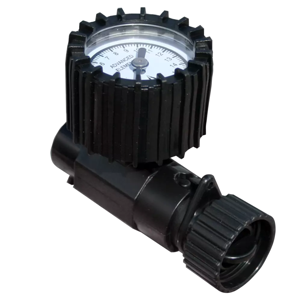 ADVANCED ELEMENTS - Inline Valve Adaptor with Gauge - Black - AE4000 - ISO 