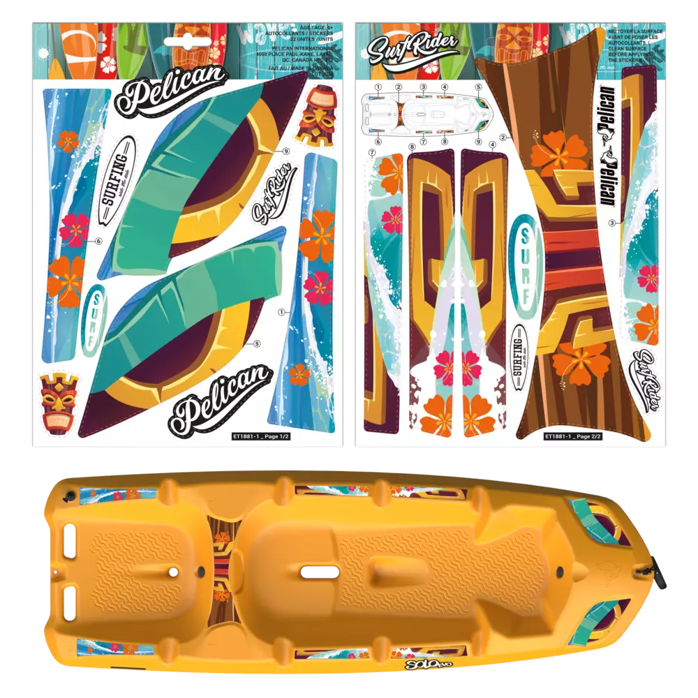 PELICAN - Surf Rider Decals for Solo Evo Kids Kayak -  - PS3251-00 - ISO 